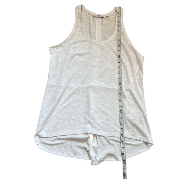 DEX White Racerback Lightweight Slit Back Casual Tank Top M - Picture 5 of 9